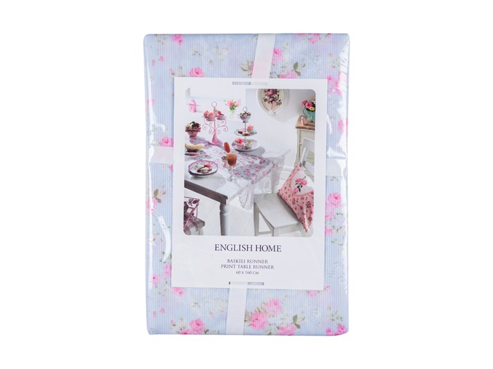 Marissa Printed with knitted border Runner Seledon,