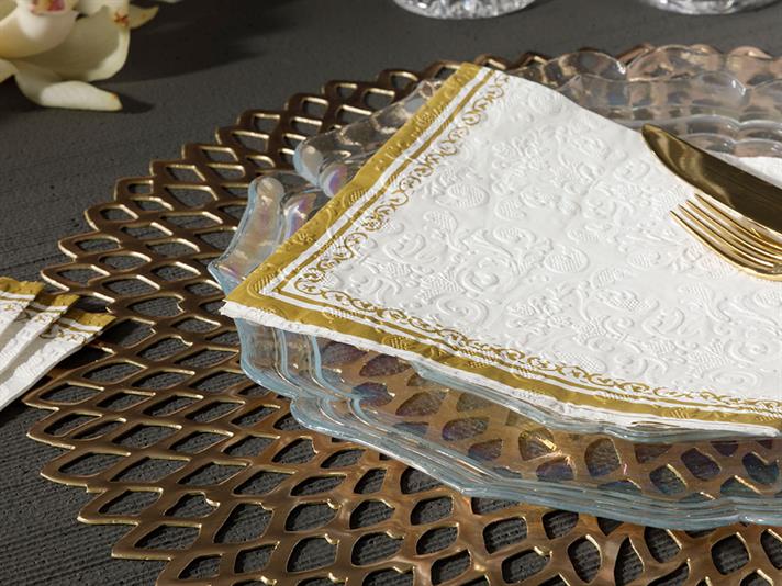 Marlyn Paper 20 Pcs Tissue Napkin 33x33 cm Gold