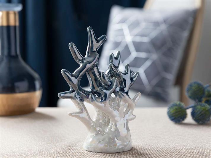 Marmură Albastră Porțelan Obıect Decoratıv 10,6*5,8*14,6 Cm Albastru.