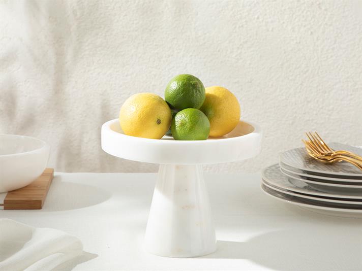 Marble MARBLE With Legs Serving Plate 20 cm White