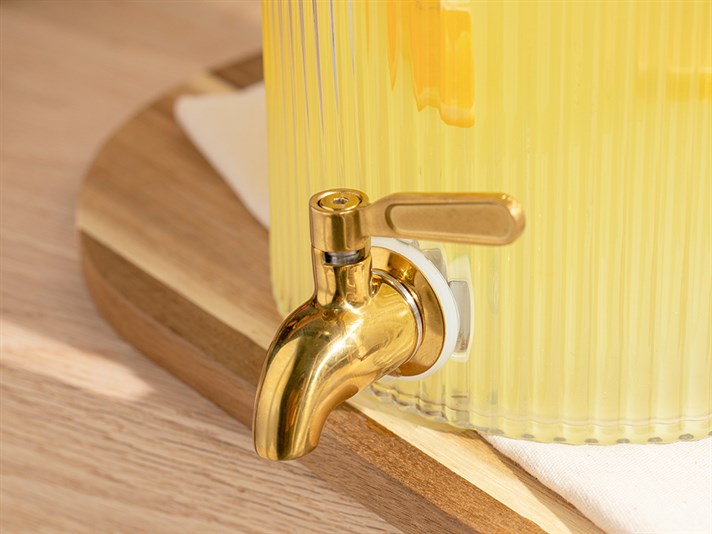 Marsia Glass Beverage Holder 3.8 L Gold