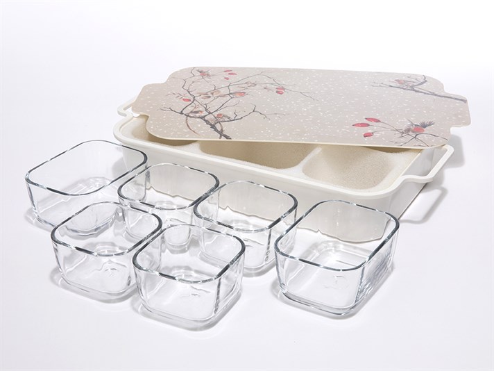 Mary Melamină  Cu 6 compartimente  SET PENTRU MIC DEJU 40x22 cm Beige