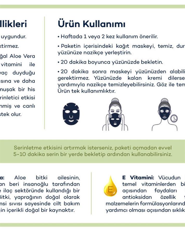 Mască cu vitamina E, Aloe Vera, 25 ml, verde