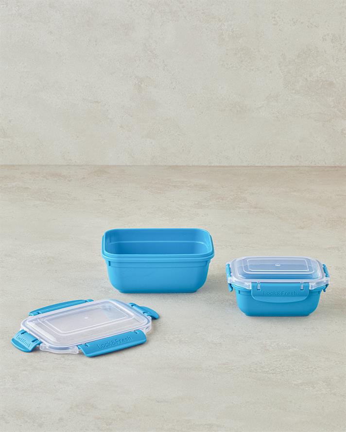 Master Lock Plastic Set 2 Cutie De Depozitare 400 + 800 ml Albastru