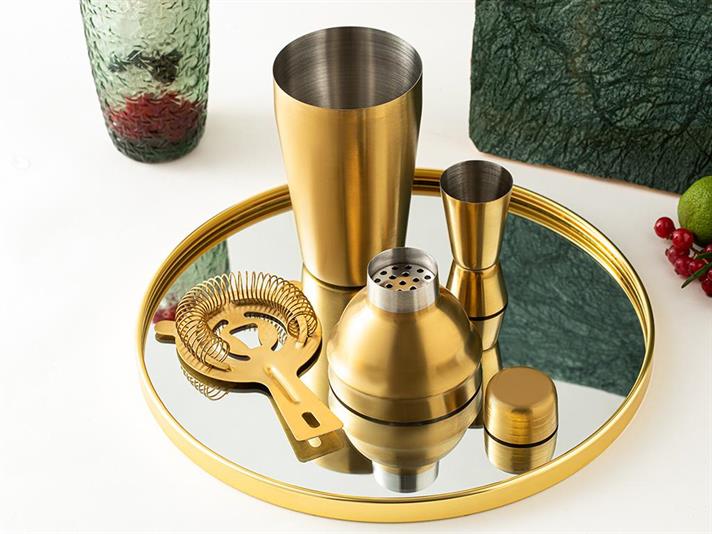 Steel 3-Pcs Coctail Set 550 ml Gold