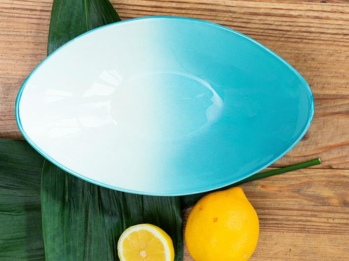 Maura Porcelain Platter 25x15 cm White - Green