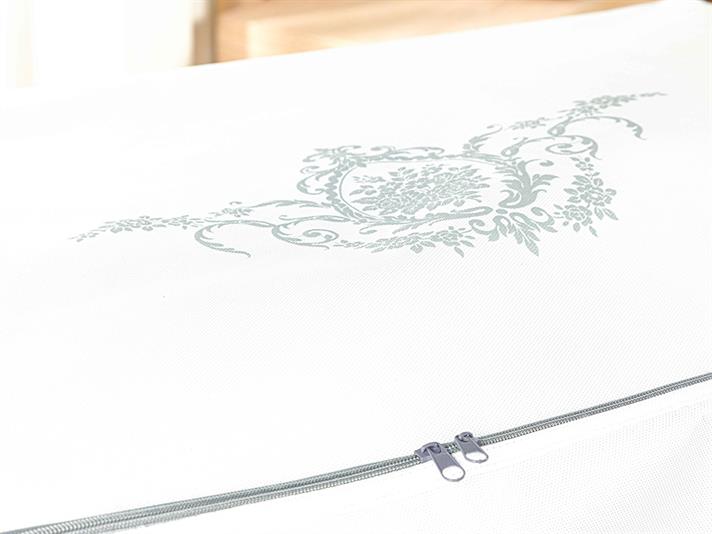 medalion Coș Depozitare 74x46x46 cm Alb-gri