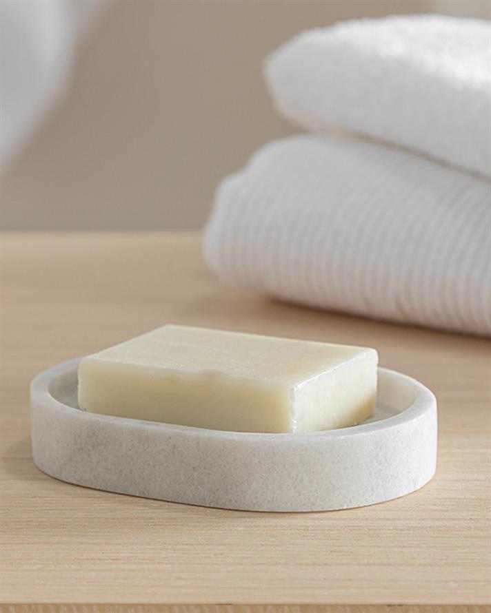 Medusa Marmură Recipient Săpun Solid Baie 8.5x12x2 cm Alb