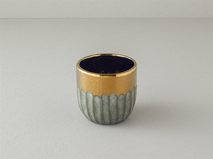 Vaza, Megan, gresie ceramica, 12,5x12,5x12 cm, auriu