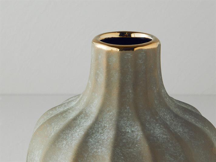 Vază, Megan, ceramică, 15,5x15,5x18 cm, auriu