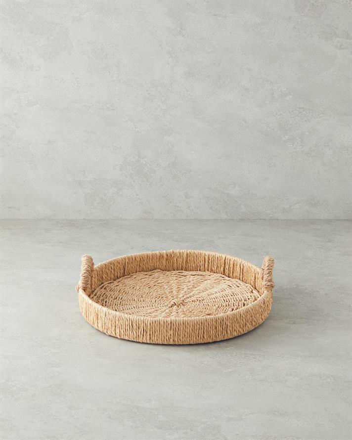 Melange Straw Tray 35 cm Brown