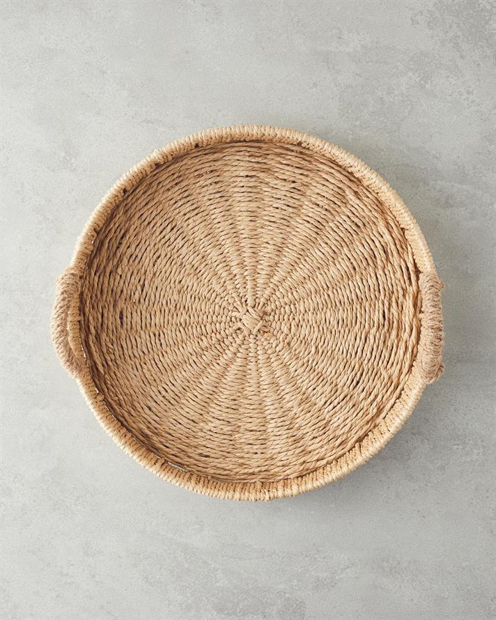 Melange Straw Tray 35 cm Brown