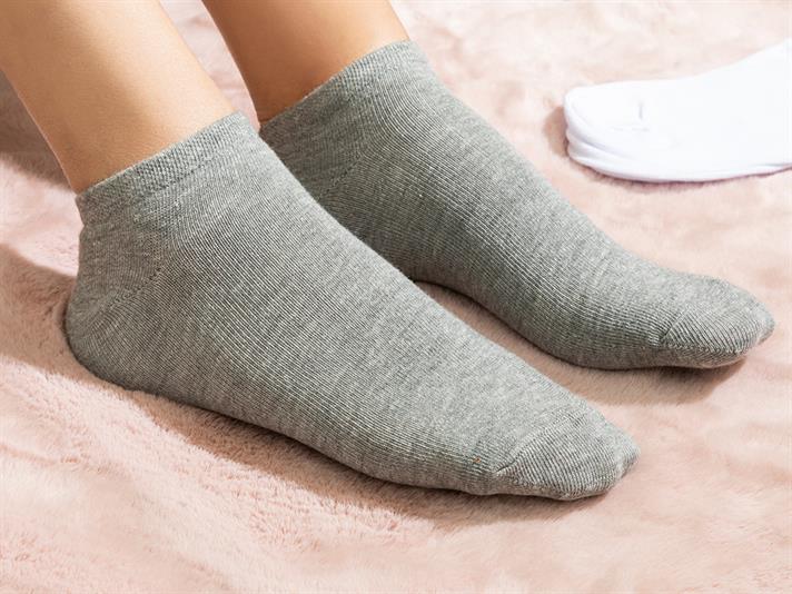 Melissa Cotton Women 2 pcs Short-Calf Socks 36-40 White - Gray