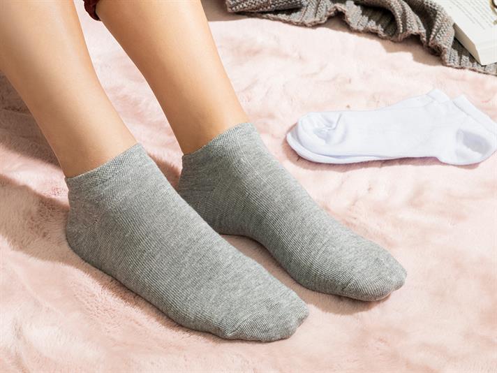 Melissa Cotton Women 2 pcs Short-Calf Socks 36-40 White - Gray