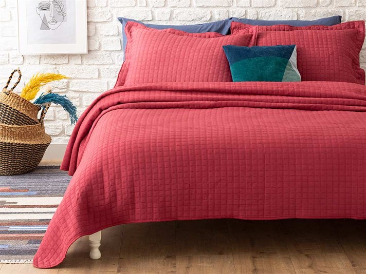Merlin Jacquard Single Set Cuverturi Pat 180x250 cm Bordo