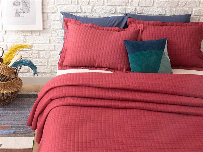 Merlin Jacquard Double Set Cuverturi Pat 250x260 cm Bordo