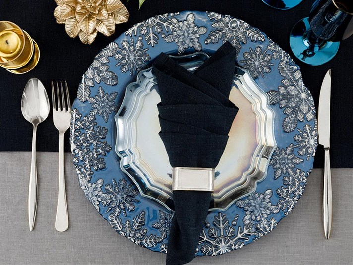 Mery Glass Underplate 33 cm Blue - Dark Blue