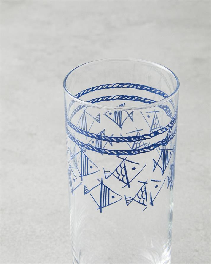 Mest Sticlă 6 Piese Pahar 195 ml Albastru