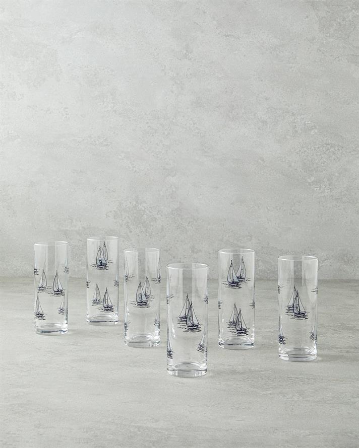 Mest Sticlă 6 Piese Pahar 195 ml Negru
