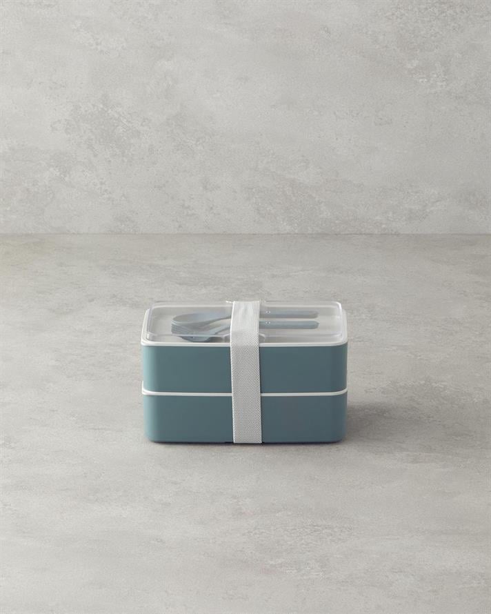 Plastic Cu 2 Niveluri Lunch Box 720 ml +720 ml Verde