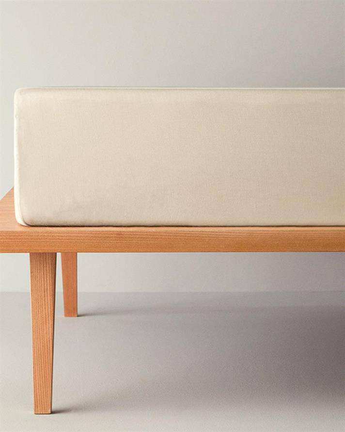 Micell Bumbac Satinat Double Cearșaf Cu Elastic 160x200 cm Fildeș