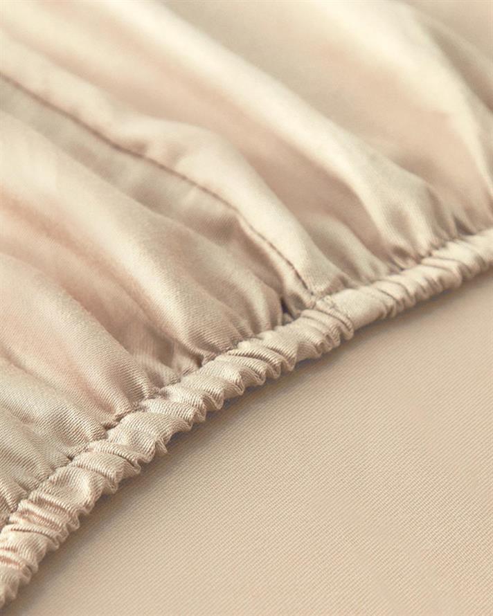 Micell Bumbac Satinat Double Cearșaf Cu Elastic 160x200 cm Fildeș