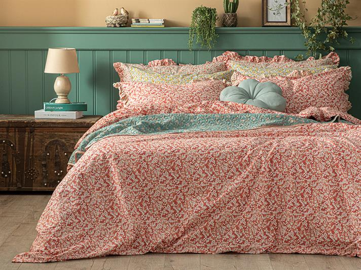 Midsummer Blossom Set Lenjerie De Pat Single, Bumbac, 160*220 Cm, Ivory - Rosehip