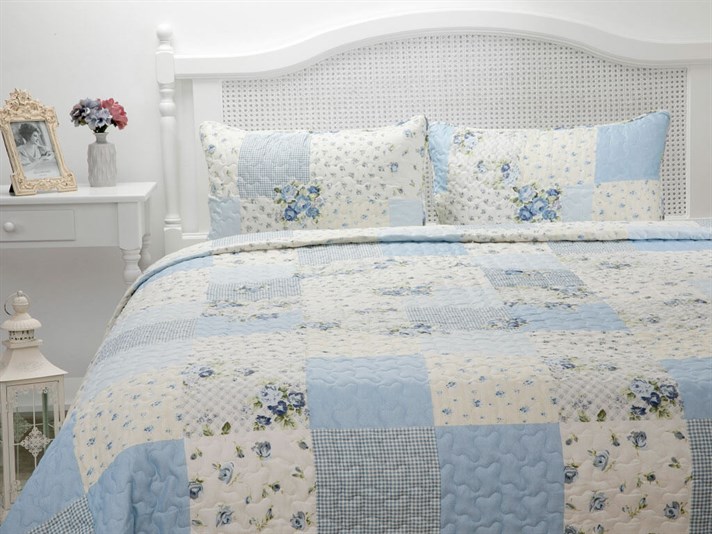 Milano  Patchwork For One Person  SET CUVERTURĂ DE PA 160x240 cm Albastru.