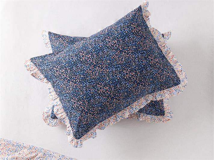 Millefleur Cu Bumbac Cu 2 Piese Față De Pernă 50x70 cm Bleumarin
