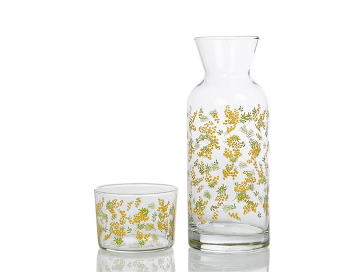 Mimosa Glass Bedside Jug 500 ml Yellow