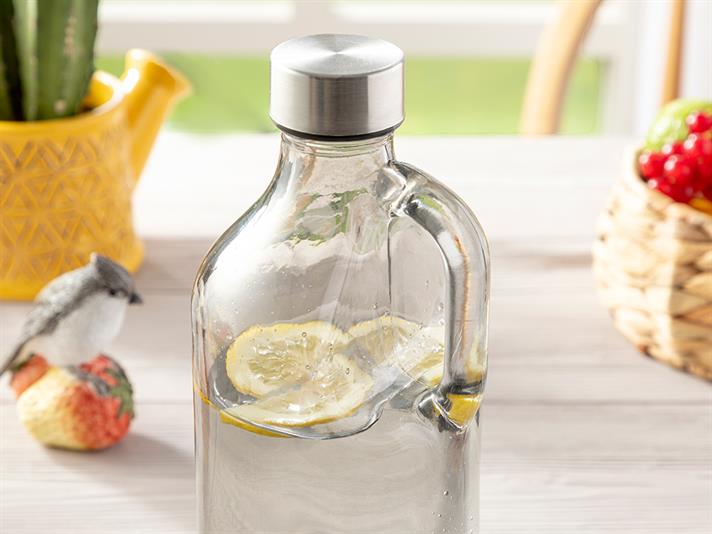 Mina Glass Bottle 1000 ml Anthracite