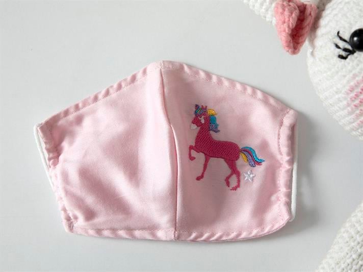 Mini Unicorn Cottony Fabric Baby Mask 4-12 YaÅ Pink