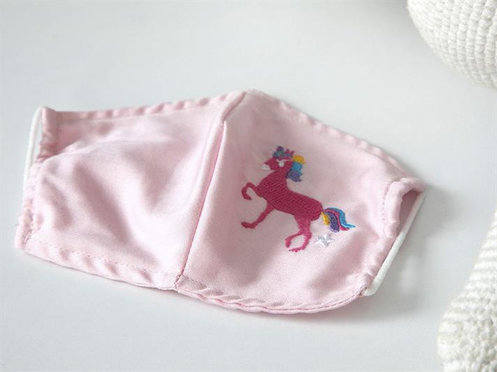 Mini Unicorn Cottony Fabric Baby Mask 4-12 YaÅ Pink