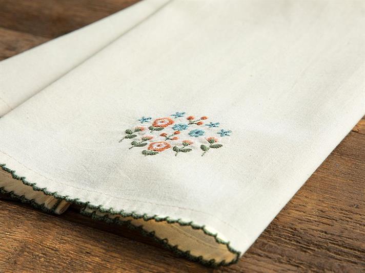 Minimo Prosop De Bucătărie, Bumbac, 30*50 Cm, Crem-Roșu