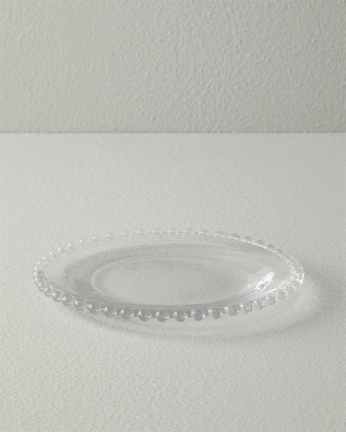 Minya Sticlă Farfurie De Tort 20 cm Transparent