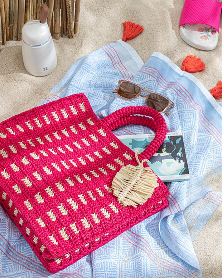 Mirena Geantă Damă, Rafie, 33*30*10 Cm, Albastru-Maro