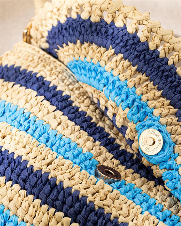 Mirinda Geantă Damă, Rafie, 30*22 Cm, Natural - Burgundia