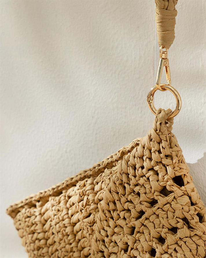 Mirinda Geantă Damă, Rafie, 30*22 Cm, Portocaliu-Galben