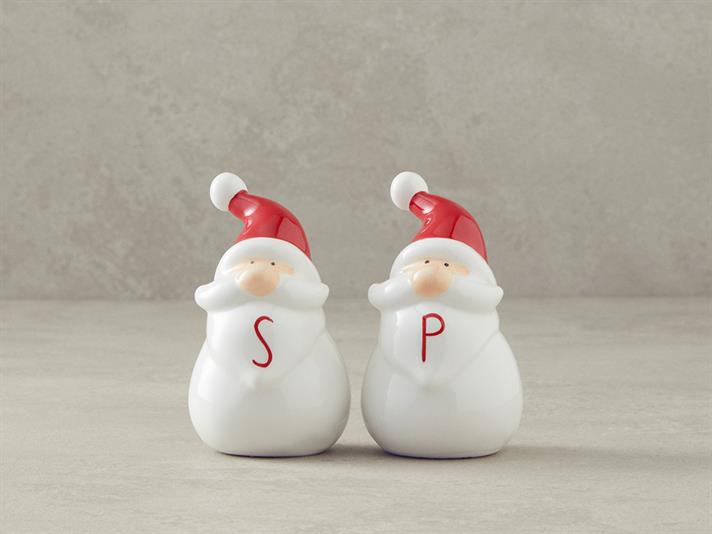 Santa Dolomite 2 pcs Salt And Pepper Shak 9 cm White