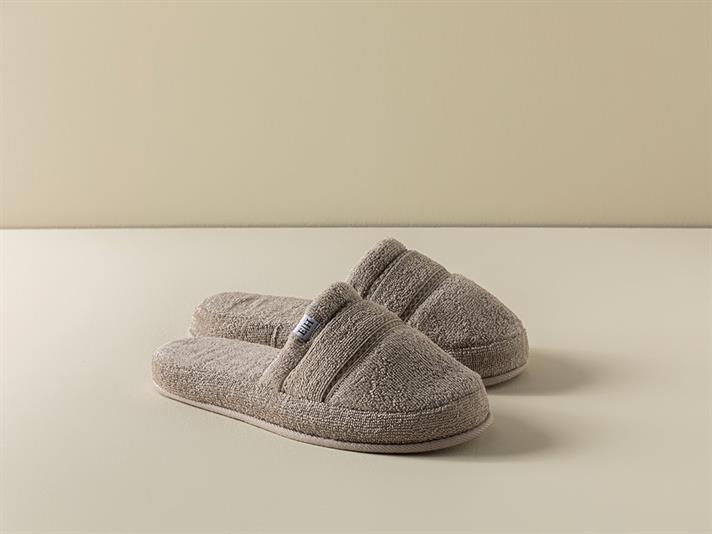 moale Cu Bumbac Papuci De Baie 40-44 Bej Închis