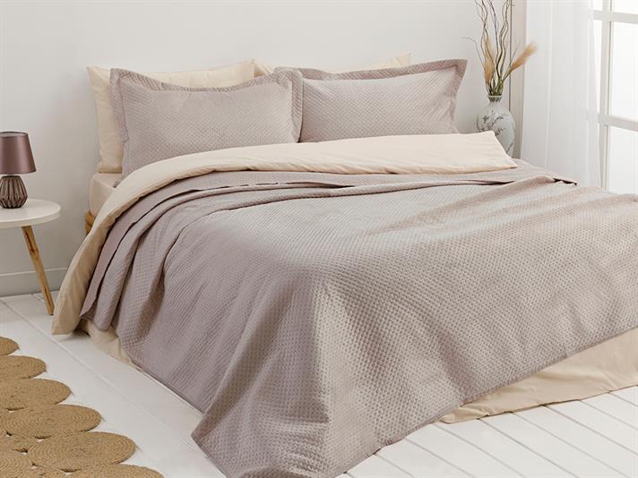 moale  Catifea Persoană dublă  SET CUVERTURĂ DE PAT 240x260 cm Damson
