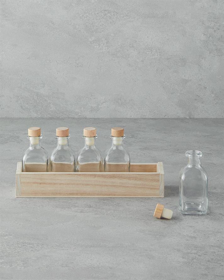 Sticlă Set 5 Recipient Pentru Condimente 100 Ml Transparent