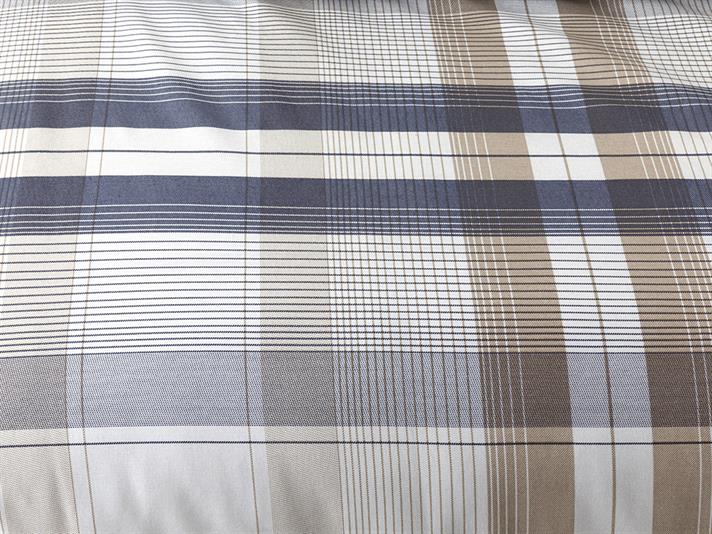 Modern Check Cu Bumbac King Size Set Lenjerie De Pat 240x220 cm Bleumarin