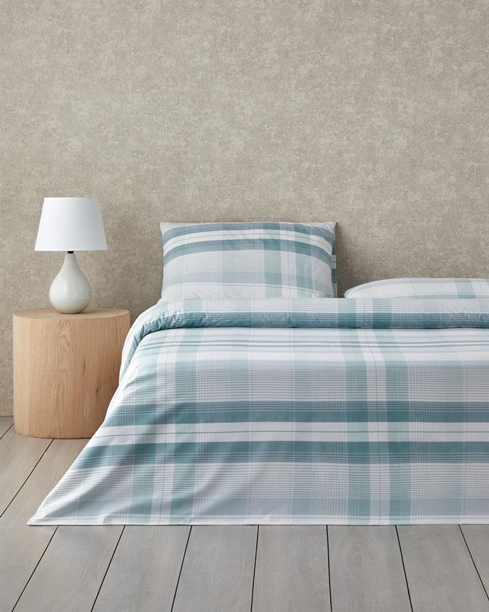 Modern Check Cu Bumbac Double Set Lenjerie De Pat 200x220 cm Verde