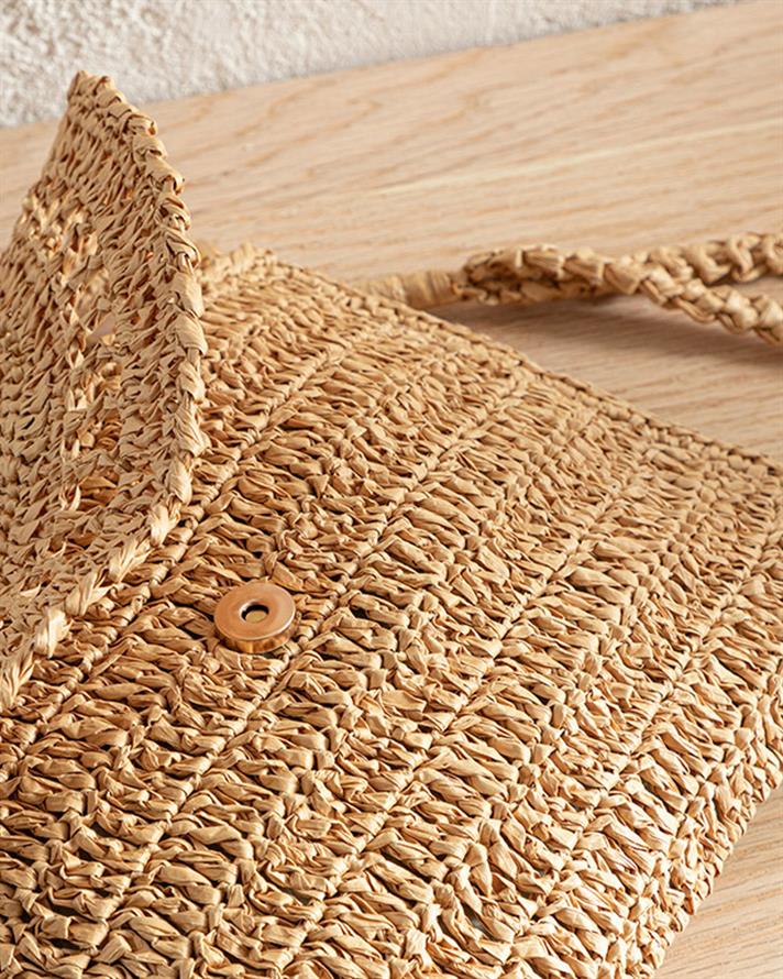 Modern Clutch Geantă, Paie, 30*20 Cm, Portocaliu-Galben