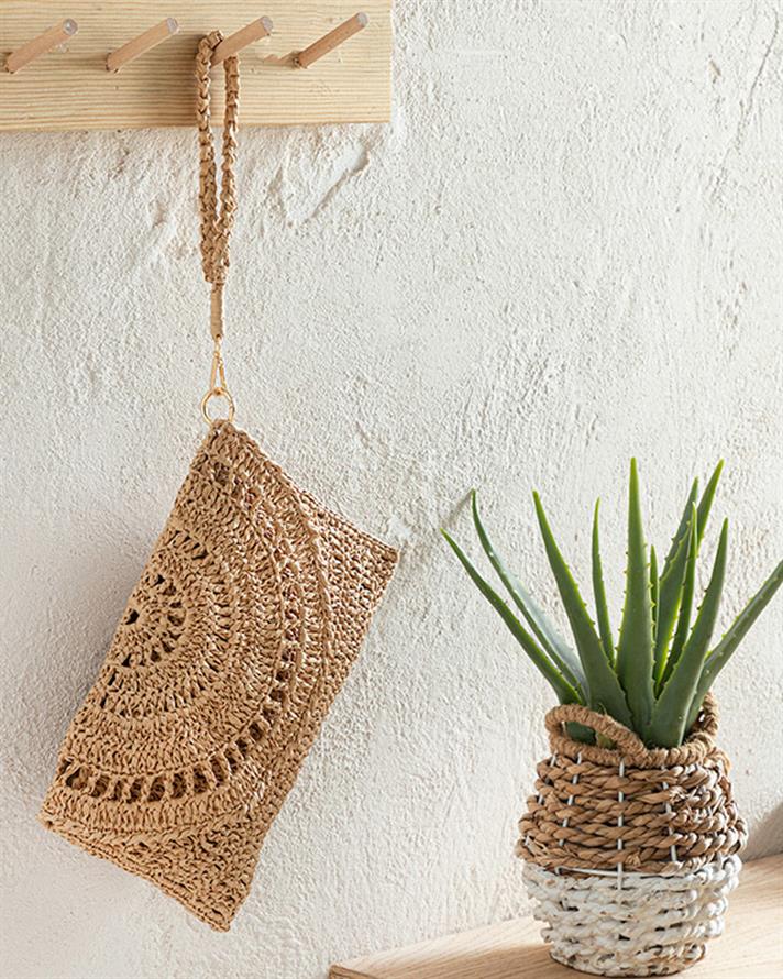 Modern Clutch Geantă, Paie, 30*20 Cm, Portocaliu-Galben