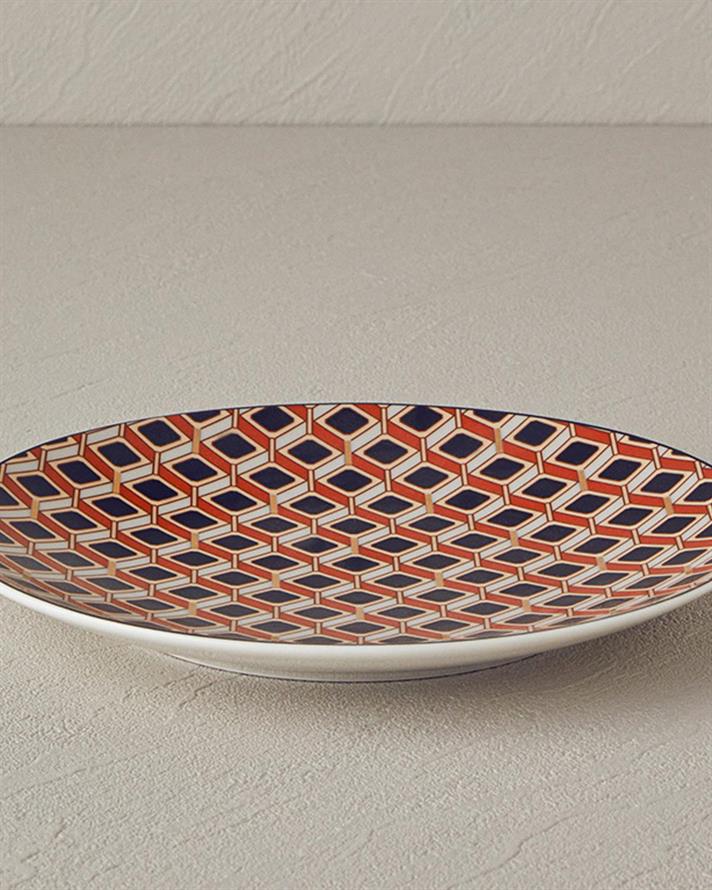 Modern Cube Porțelan Bone Farfurie De Tort 20 cm Portocaliu