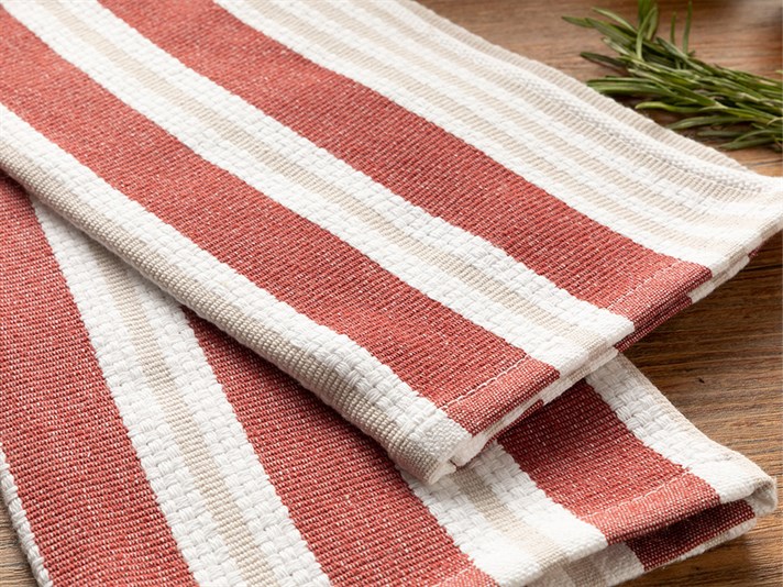Modern Line Cotton Drying Cloth 45x65 cm Claret Red