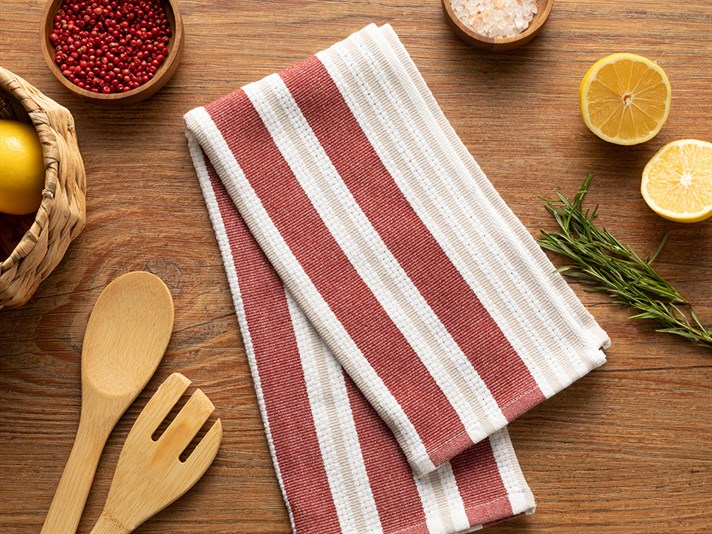 Modern Line Cotton Drying Cloth 45x65 cm Claret Red