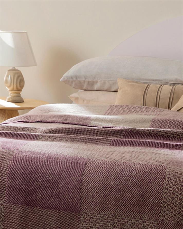 Modern Patch Cu Bumbac Double Pătură 200x220 cm Violet